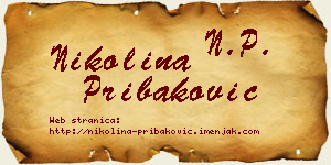 Nikolina Pribaković vizit kartica